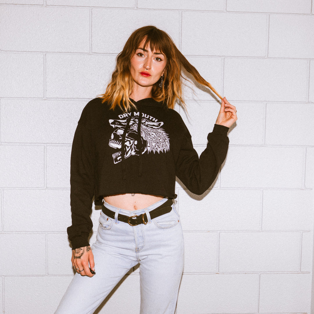 Lone Wolf Blackout Crop Hoodie
