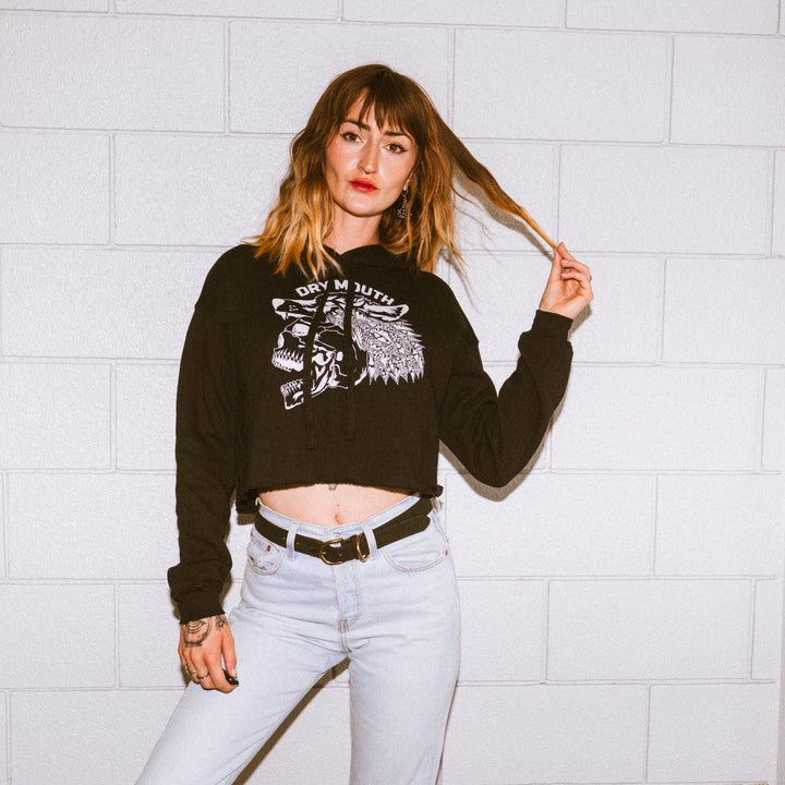 Lone Wolf Blackout Crop Hoodie