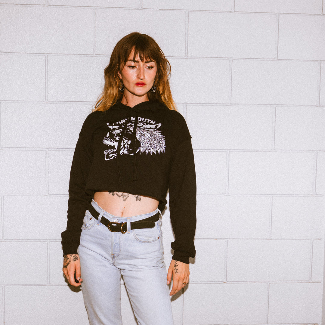 Lone Wolf Blackout Crop Hoodie