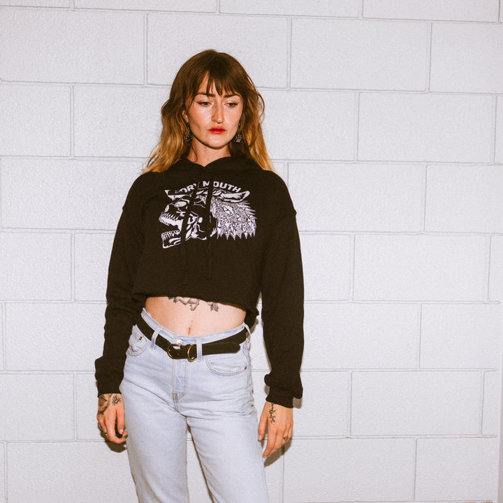 Lone Wolf Blackout Crop Hoodie