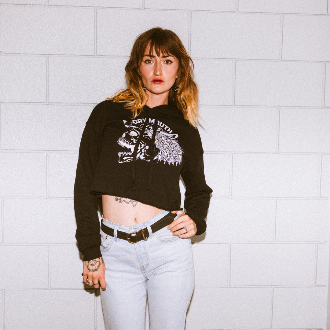 Lone Wolf Blackout Crop Hoodie