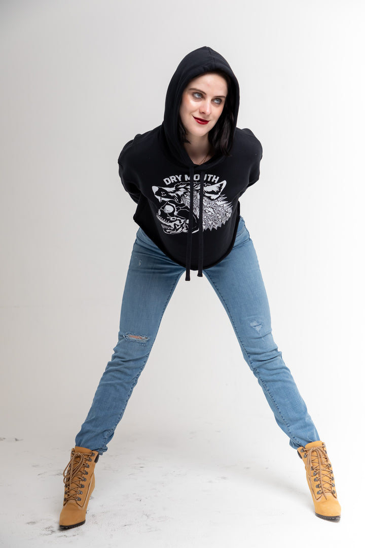 Lone Wolf Blackout Crop Hoodie
