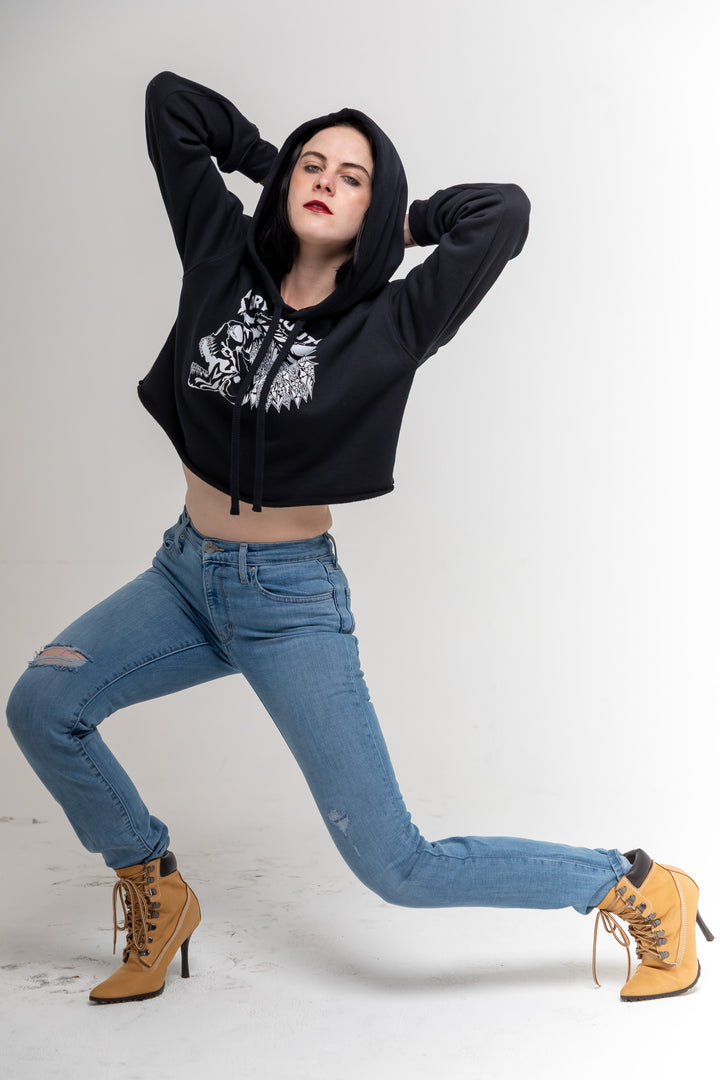 Lone Wolf Blackout Crop Hoodie